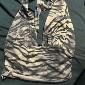 Windsor Black and Brown Halter Top